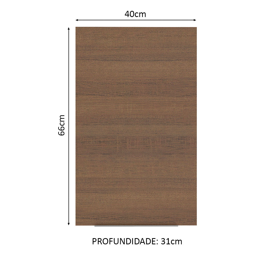 Armário Aéreo Madesa Stella 40 cm 1 Porta Branco/Rustic