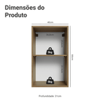Armário Aéreo Madesa Lux 40 cm 1 Porta Rustic/Cinza