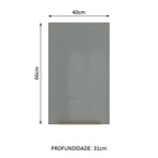 Armário Aéreo Madesa Lux 40 cm 1 Porta Branco/Cinza