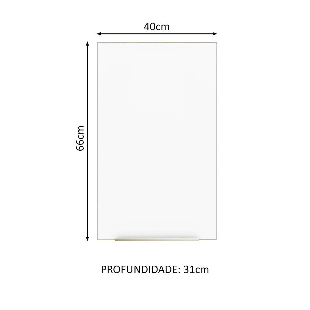 Armário Aéreo Madesa Lux 40 cm 1 Porta Rustic/Branco Veludo