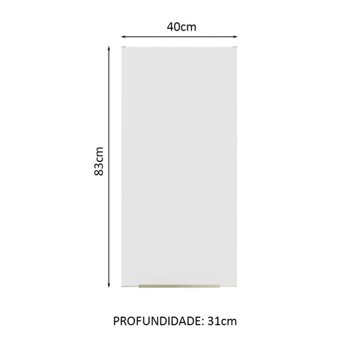 Armário Aéreo 40 x 83 cm 1 Porta Rustic/Branco Veludo Lux Madesa