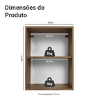 Armário Aéreo 50cm 1 Porta Rustic/Branco Agata Madesa