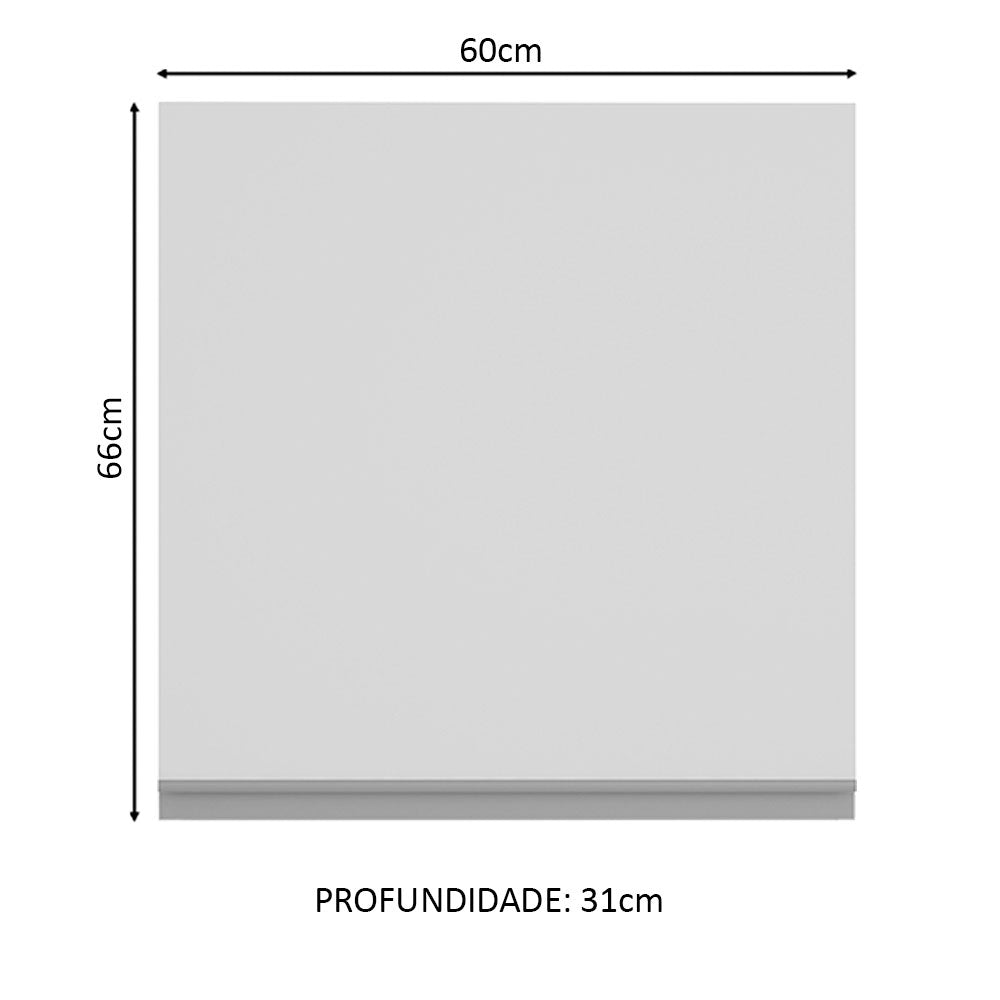 Armário Aéreo Madesa Glamy 60 cm 1 Porta Branco