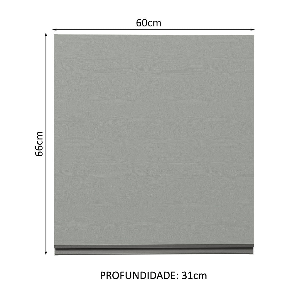 Armário Aéreo 60 cm 1 Porta Cinza Nice Madesa