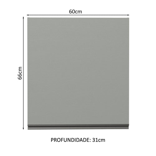 Armário Aéreo 60 cm 1 Porta Cinza Nice Madesa