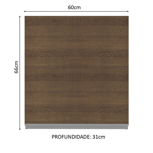 Armário Aéreo Madesa Glamy 60 cm 1 Porta Rustic