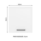 Armário Aéreo Madesa Agata 60 cm 1 Porta Rustic/Branco