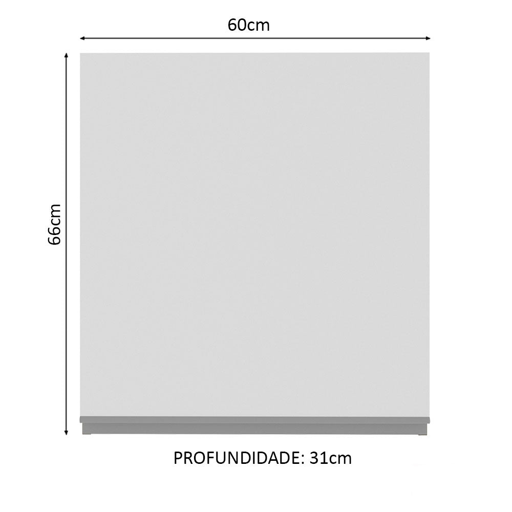 Armário Aéreo Madesa Glamy 60 cm 1 Porta Rustic/Branco