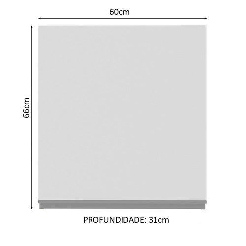 Armário Aéreo Madesa Glamy 60 cm 1 Porta Rustic/Branco