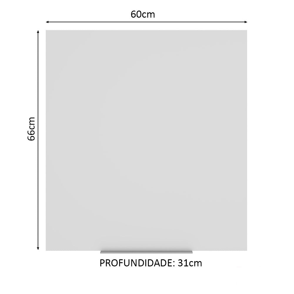 Armário Aéreo Madesa Stella 60 cm 1 Porta Rustic/Branco