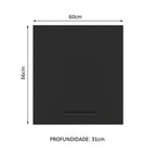 Armário Aéreo Madesa Agata 60 cm 1 Porta Branco/Preto