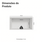 Armário Aéreo de Cozinha 1 Porta Basculante 60 cm Branco/Preto Vidro Reflecta Bronze Vinil Madesa