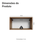 Armário Aéreo de Cozinha 1 Porta Basculante 60 cm Rustic/Preto Vidro Reflecta Bronze Vinil Madesa