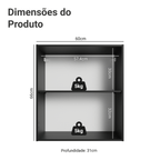 Armário Aéreo 60 cm 1 Porta Preto Nice Madesa