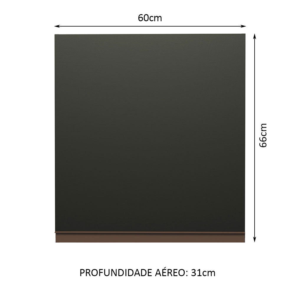 Armário Aéreo Madesa Reims 60 cm 1 Porta Preto