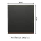 Armário Aéreo Madesa Reims 60 cm 1 Porta Preto
