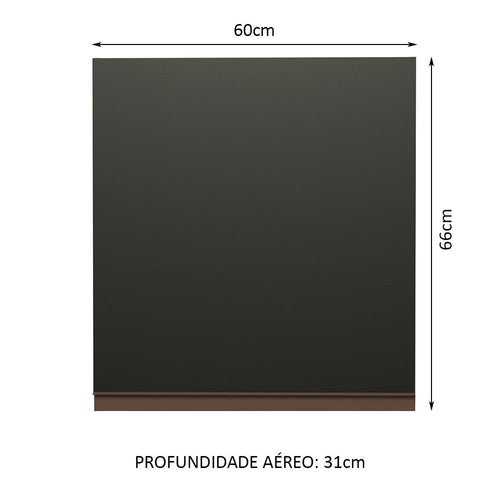Armário Aéreo Madesa Reims 60 cm 1 Porta Preto