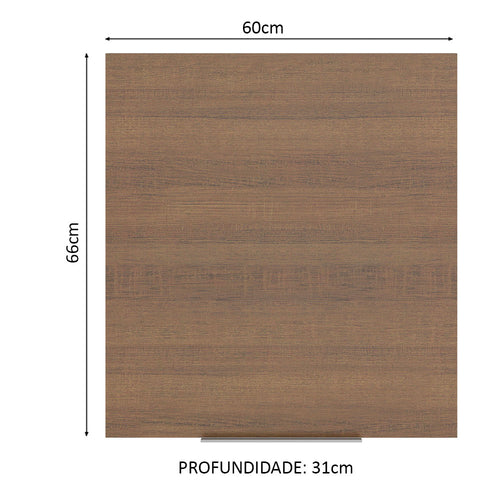 Armário Aéreo Madesa Stella 60 cm 1 Porta Branco/Rustic