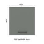 Armário Aéreo Madesa Agata 60 cm 1 Porta Branco/Cinza