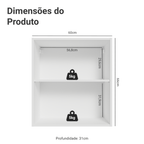 Armário Aéreo Madesa Lux 60 cm 1 Porta Branco/Branco Veludo