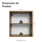 Armário Aéreo Madesa Lux 60 cm 1 Porta Rustic/Branco Veludo