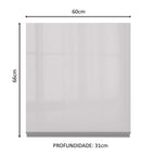 Armário Aéreo Madesa Acordes 100% MDF 60 cm 1 Porta Branco Brilho