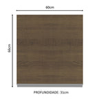 Armário Aéreo Madesa Acordes 100% MDF 60 cm 1 Porta Branco/Rustic