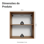 Armário Aéreo 60 cm 1 Porta Rustic/Branco Vik Madesa