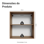 Armário Aéreo 60 cm 1 Porta Rustic/Crema Vik Madesa