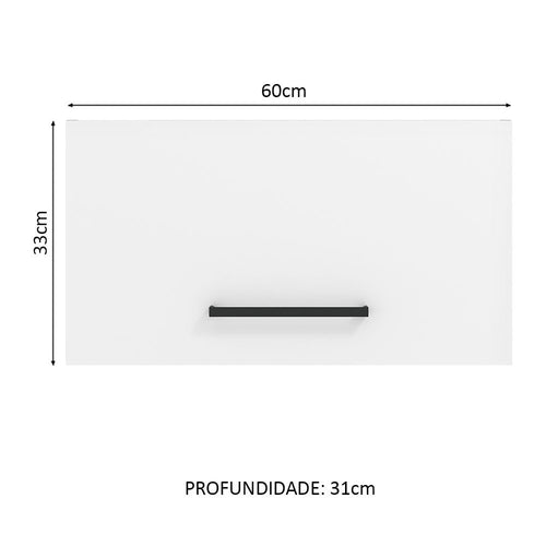 Armário Aéreo Madesa Agata 60 cm 1 Porta Basculante Branco
