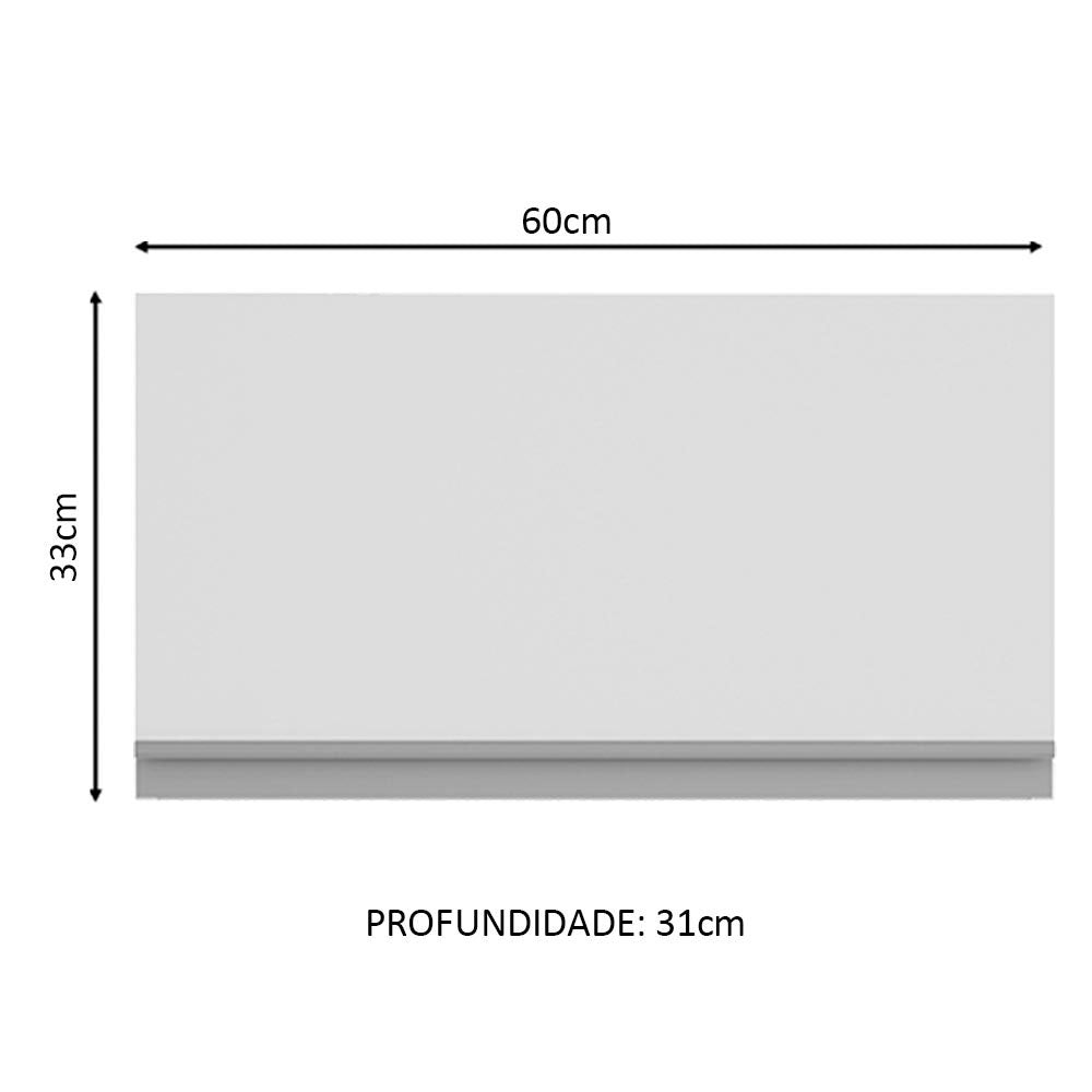 Armário Aéreo Madesa Glamy 60 cm 1 Porta Basculante Branco