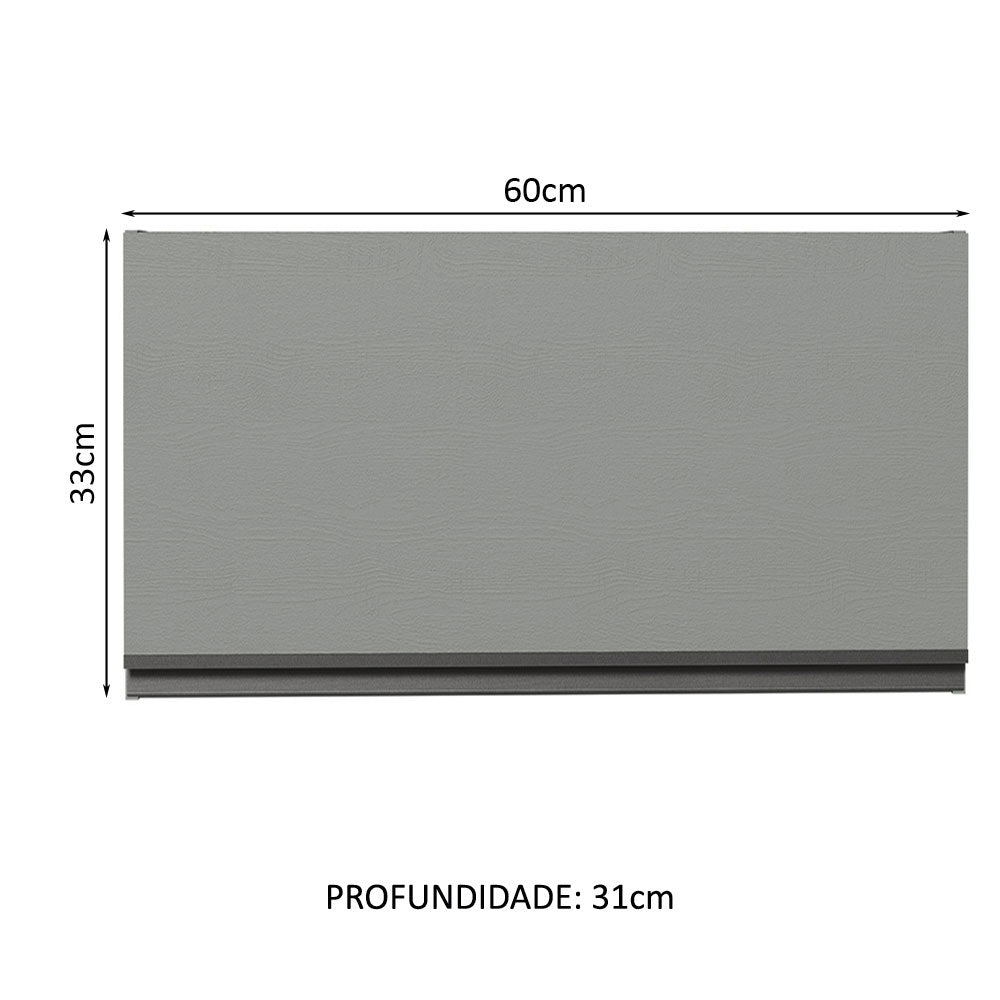 Armário Aéreo 60 cm 1 Porta Basculante Cinza Nice Madesa