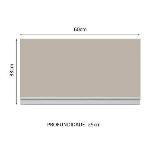 Armário Aéreo 100% MDF 60 cm 1 Porta Basculante Branco/Crema Smart Madesa