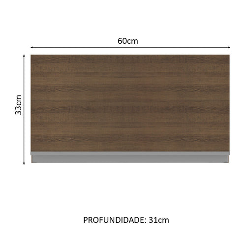 Armário Aéreo Madesa Glamy 60 cm 1 Porta Basculante Rustic