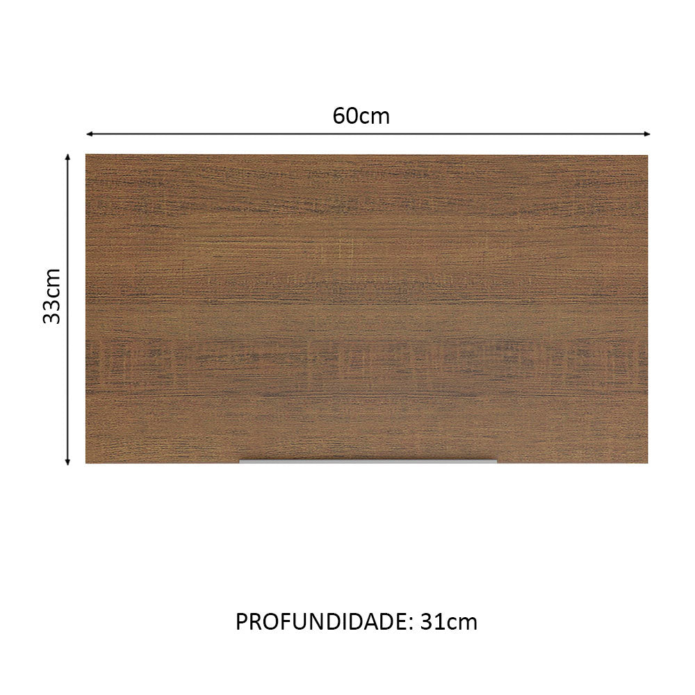 Armário Aéreo Madesa Stella 60 cm 1 Porta Basculante Rustic