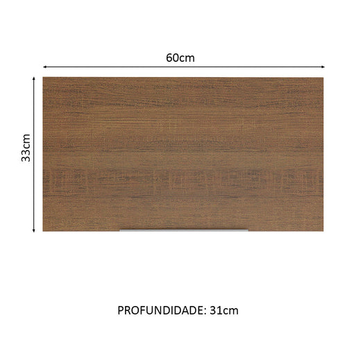 Armário Aéreo Madesa Stella 60 cm 1 Porta Basculante Rustic