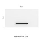 Armário Aéreo Madesa Agata 60 cm 1 Porta Basculante Rustic/Branco