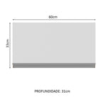 Armário Aéreo Madesa Glamy 60 cm 1 Porta Basculante Rustic/Branco