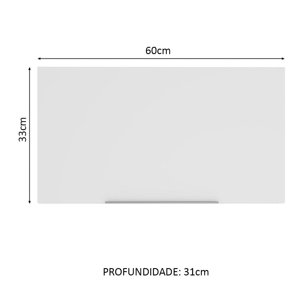 Armário Aéreo Madesa Stella 60 cm 1 Porta Basculante Rustic/Branco