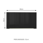 Armário Aéreo Madesa Lux 60 cm 1 Porta Basculante Branco/Preto