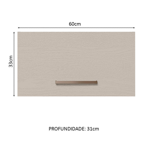 Armário Aéreo 60 cm 1 Porta Basculante Rustic/Crema Agata Madesa