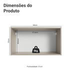 Armário Aéreo 60 cm 1 Porta Basculante Crema Nice Madesa