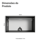 Armário Aéreo 60 cm 1 Porta Basculante Preto Nice Madesa