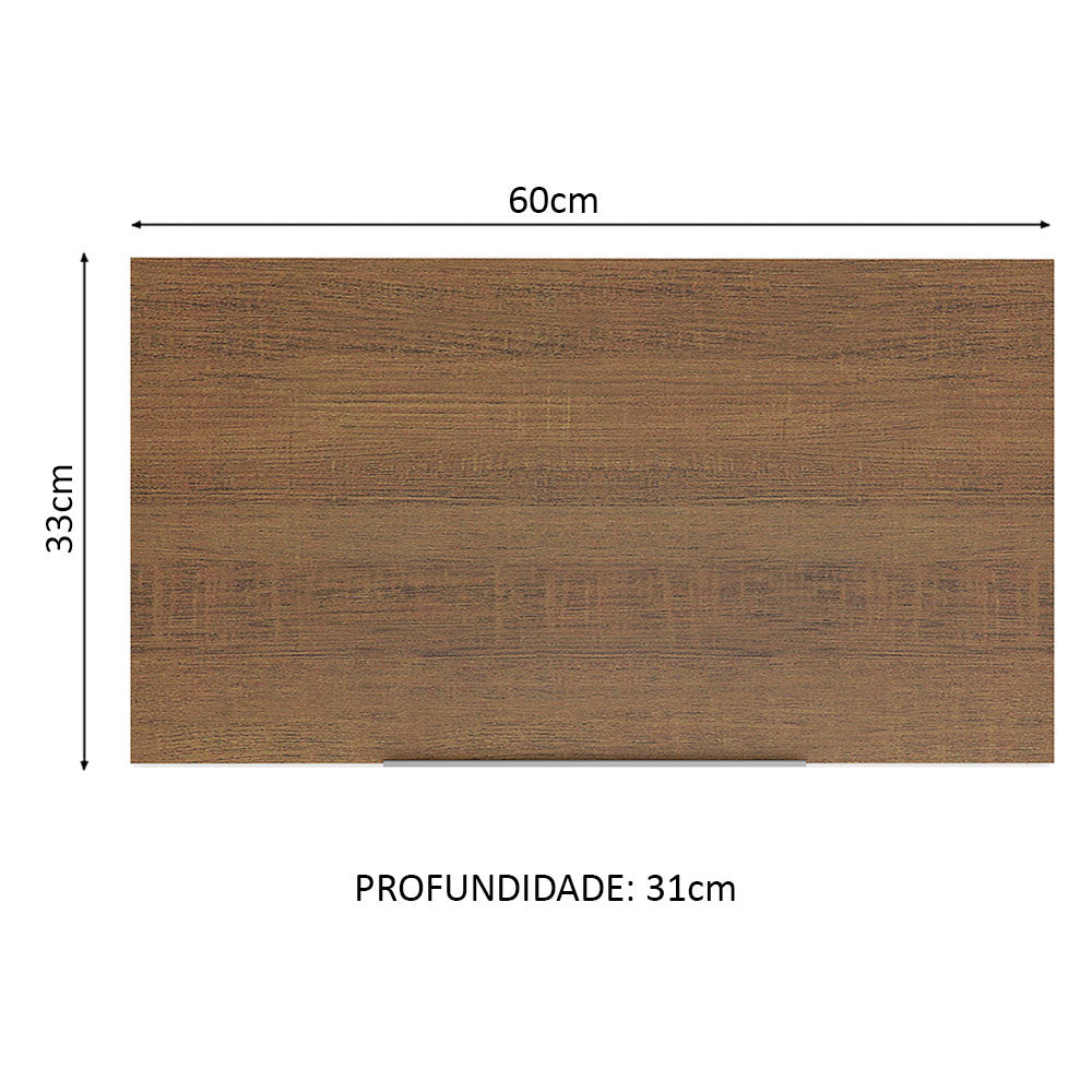Armário Aéreo Madesa Stella 60 cm 1 Porta Basculante Branco/Rustic