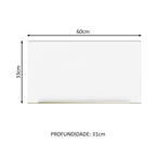 Armário Aéreo Madesa Lux 60 cm 1 Porta Basculante Branco/Branco Veludo