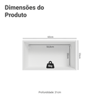 Armário Aéreo Madesa Lux 60 cm 1 Porta Basculante Branco/Branco Veludo