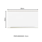 Armário Aéreo Madesa Lux 60 cm 1 Porta Basculante Rustic/Branco Veludo