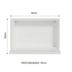 Armário Aéreo Madesa Acordes 100% MDF 60 cm com Nicho para Microondas e Forno Elétrico Branco