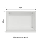 Armário Aéreo 60 cm Nicho para Microondas e Forno Elétrico Branco Madesa