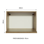 Armário Aéreo 60 cm Nicho para Microondas e Forno Elétrico Rustic Madesa
